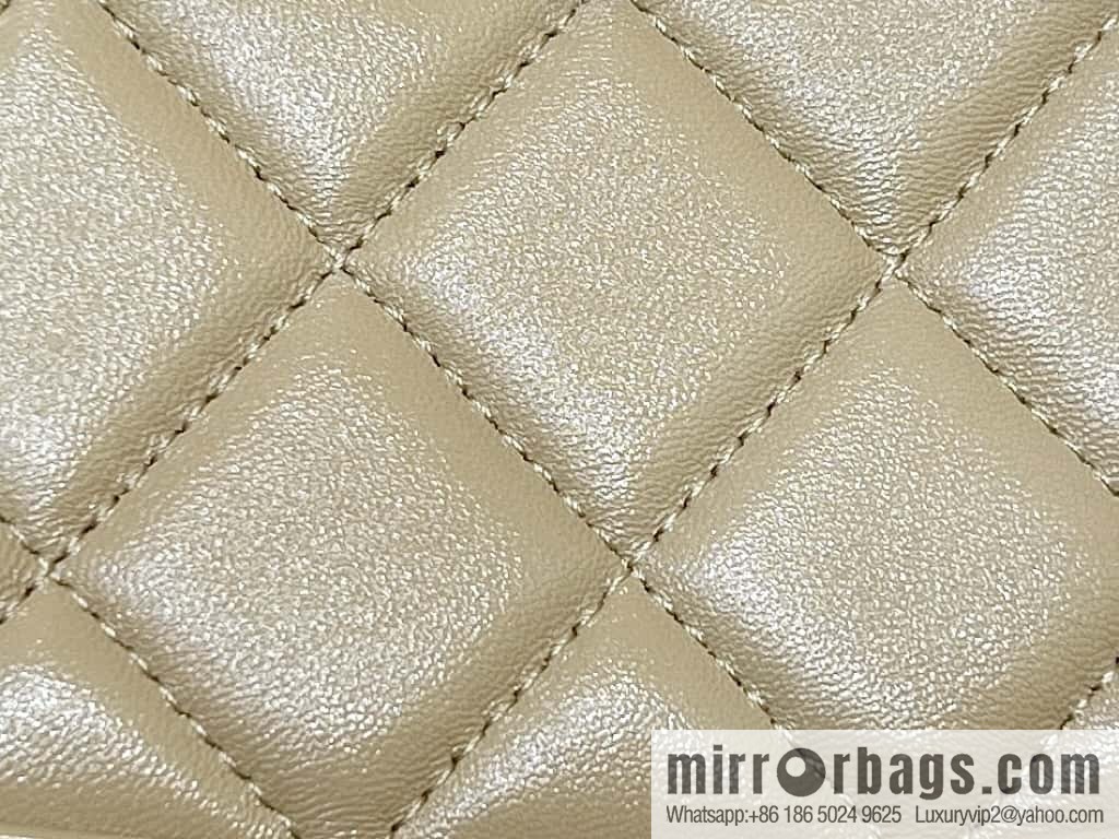 CHANEL 24S 31bag nano oil wax sheepskin AP3656 milk tea color