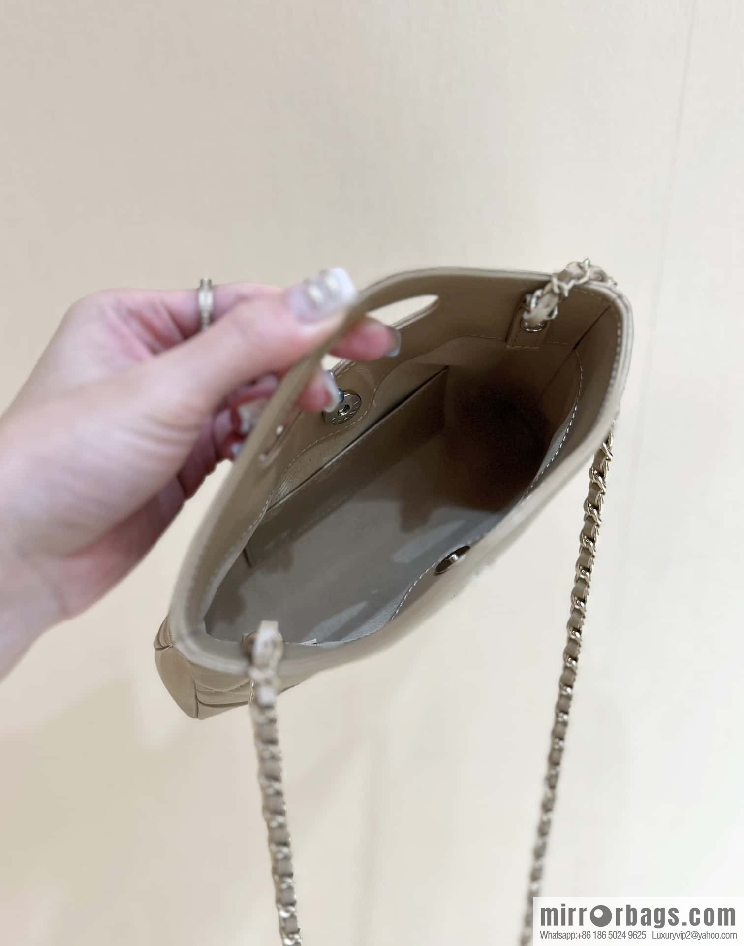 CHANEL 24S 31bag nano oil wax sheepskin AP3656 milk tea color