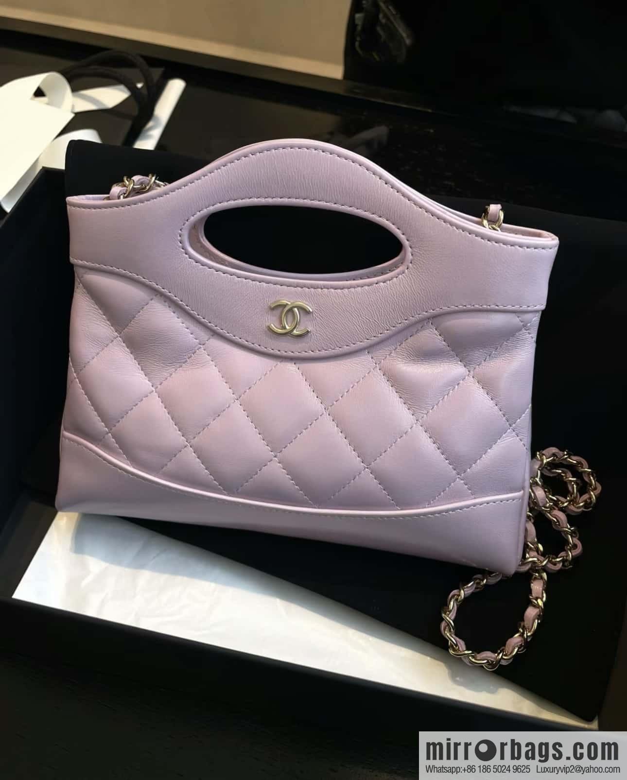 CHANEL 24S 31bag nano oil wax sheepskin AP3656 purple