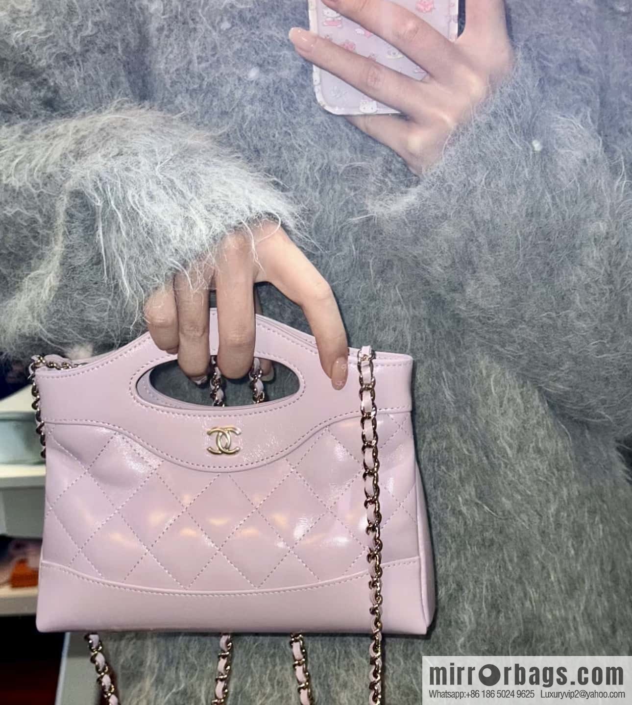 CHANEL 24S 31bag nano oil wax sheepskin AP3656 purple