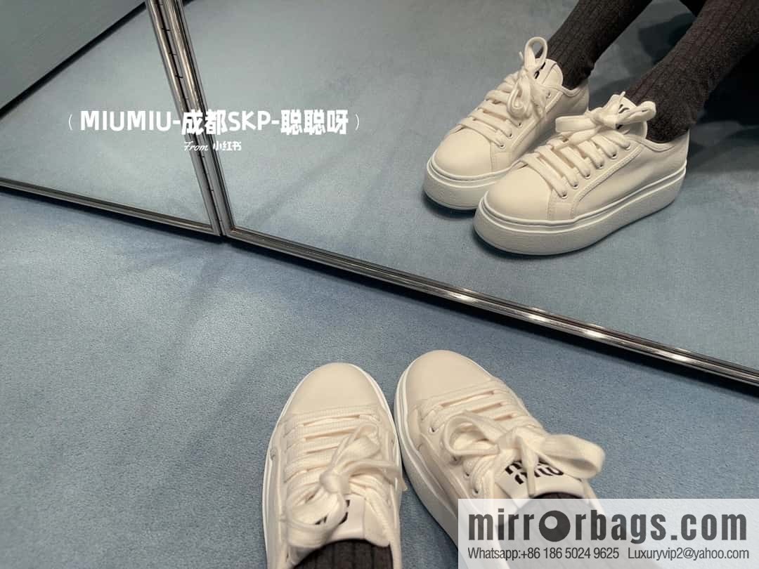 𝐌𝐢𝐮𝐌𝐢𝐮||𝟐𝟎𝟐𝟒 the latest spring and summer canvas, platform sports white shoes