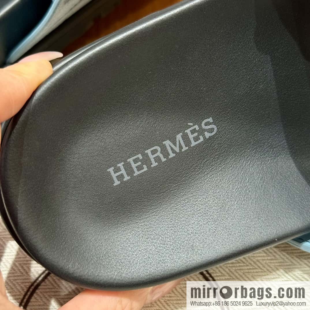 Hermès 225 CHYPRE SANDAL uncle shoes, denim blue/New Blue Jeans