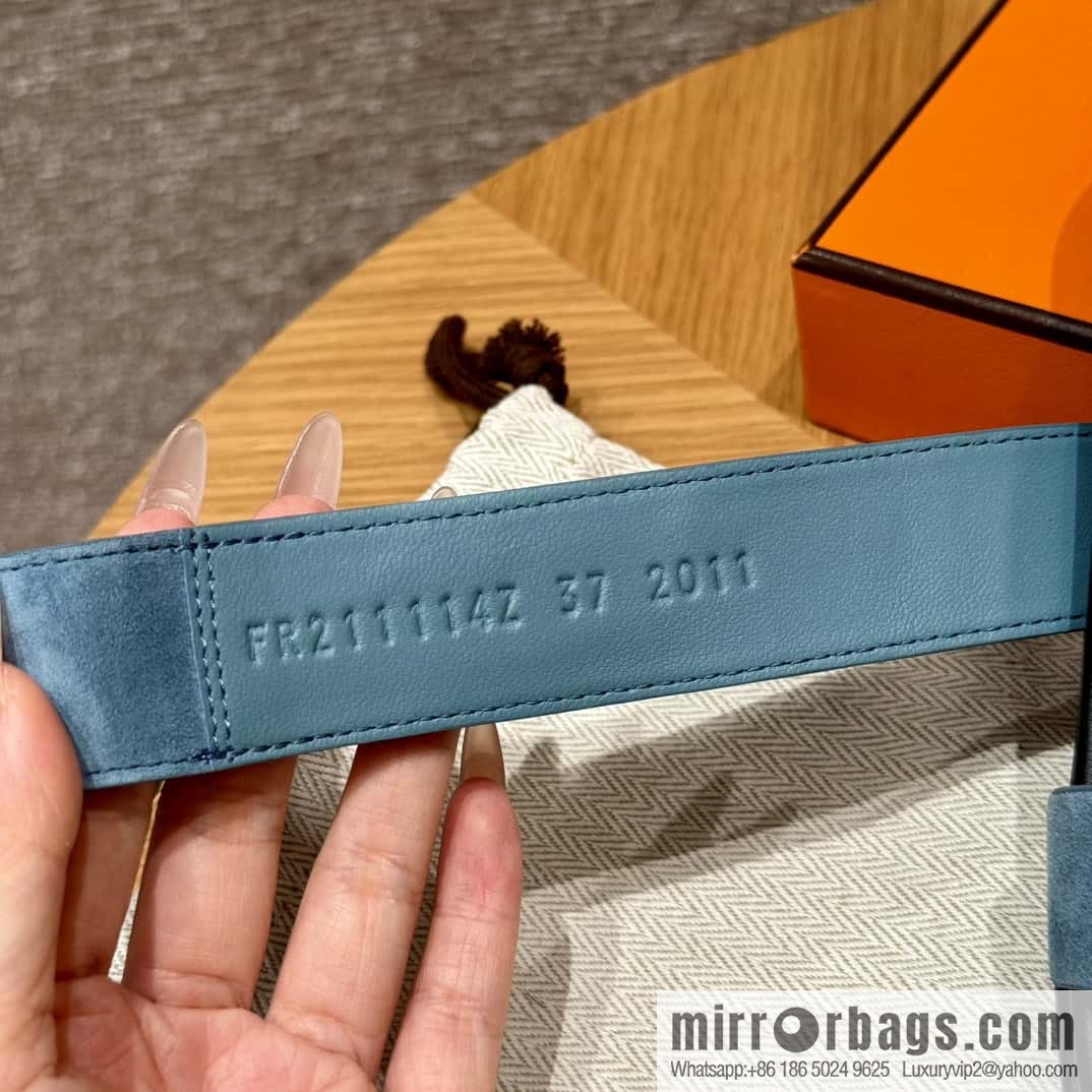 Hermès 225 CHYPRE SANDAL uncle shoes, denim blue/New Blue Jeans
