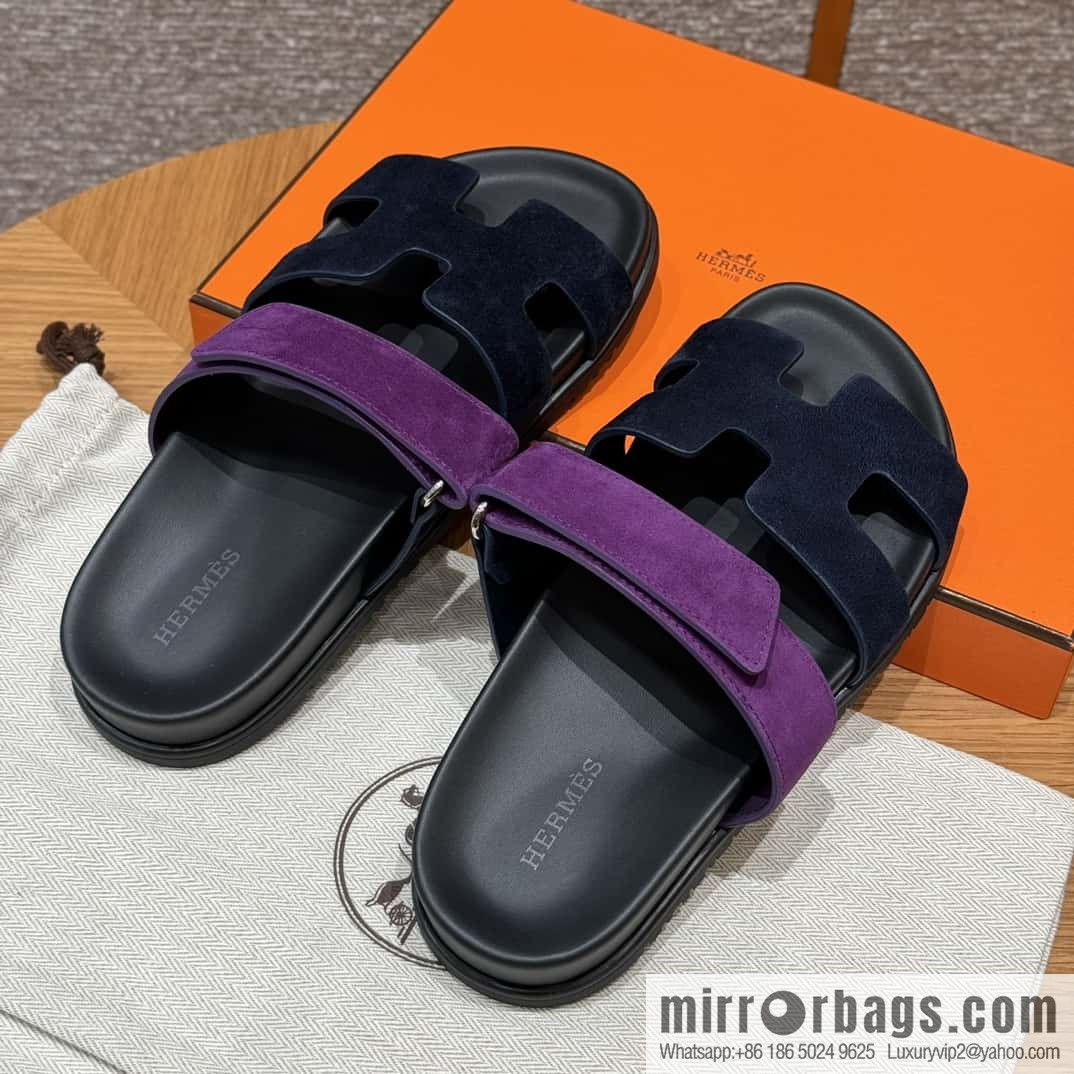 Hermès 225 CHYPRE SANDAL Shoes, Blue/Blue- Purple/Purple