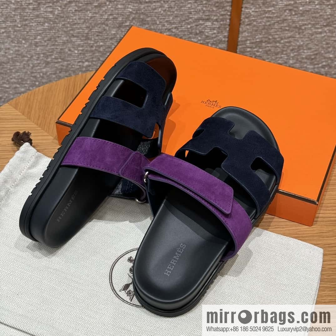 Hermès 225 CHYPRE SANDAL Shoes, Blue/Blue- Purple/Purple