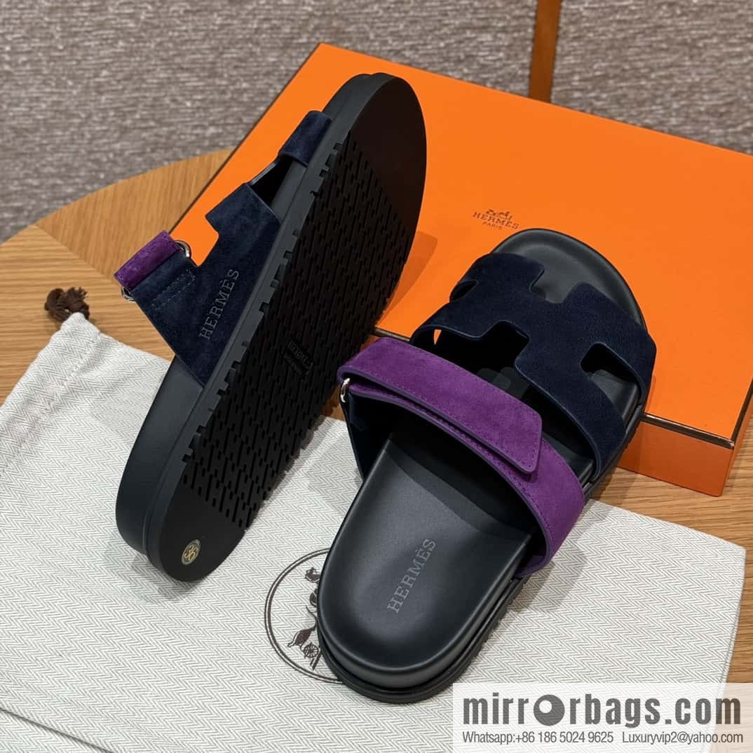 Hermès 225 CHYPRE SANDAL Shoes, Blue/Blue- Purple/Purple