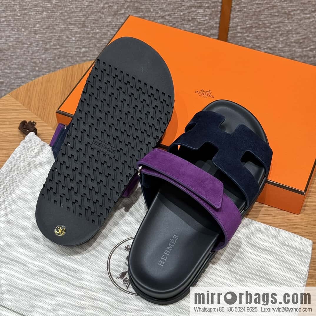 Hermès 225 CHYPRE SANDAL Shoes, Blue/Blue- Purple/Purple