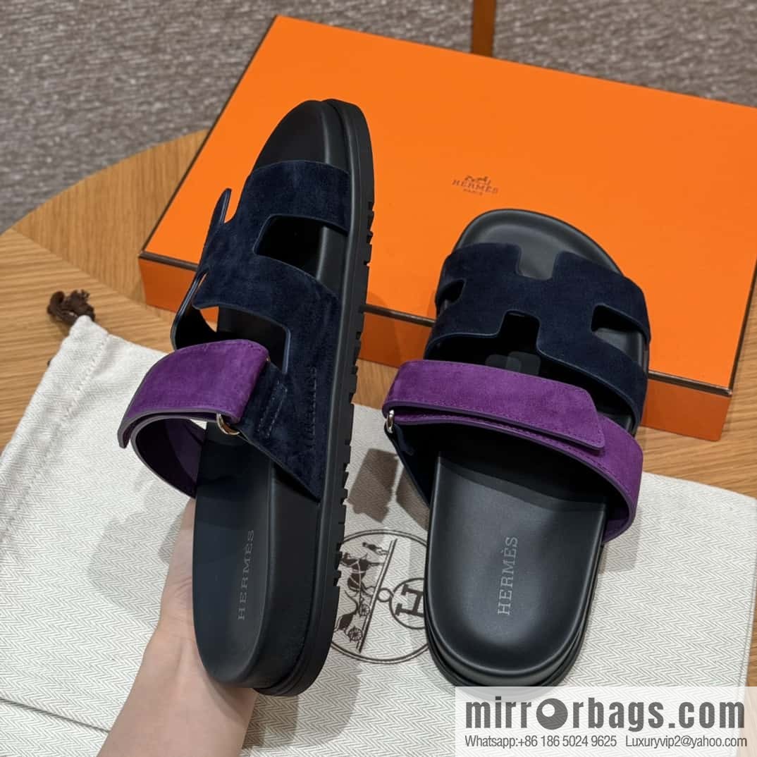 Hermès 225 CHYPRE SANDAL Shoes, Blue/Blue- Purple/Purple