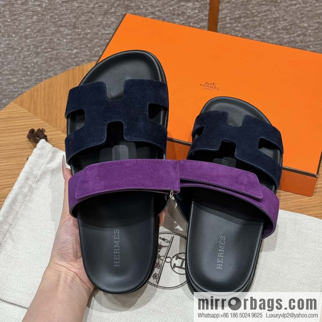Hermès 225 CHYPRE SANDAL Shoes, Blue/Blue- Purple/Purple