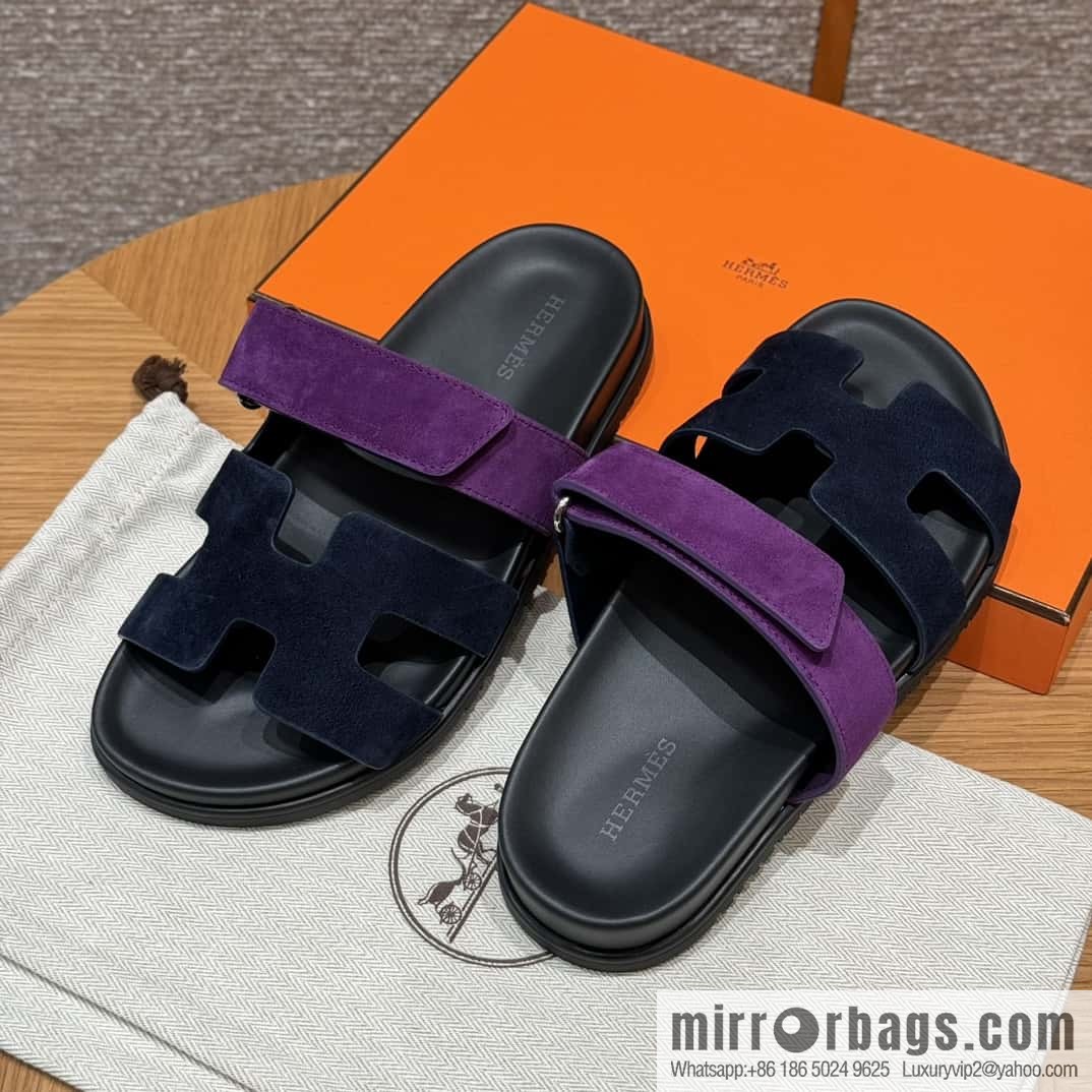 Hermès 225 CHYPRE SANDAL Shoes, Blue/Blue- Purple/Purple
