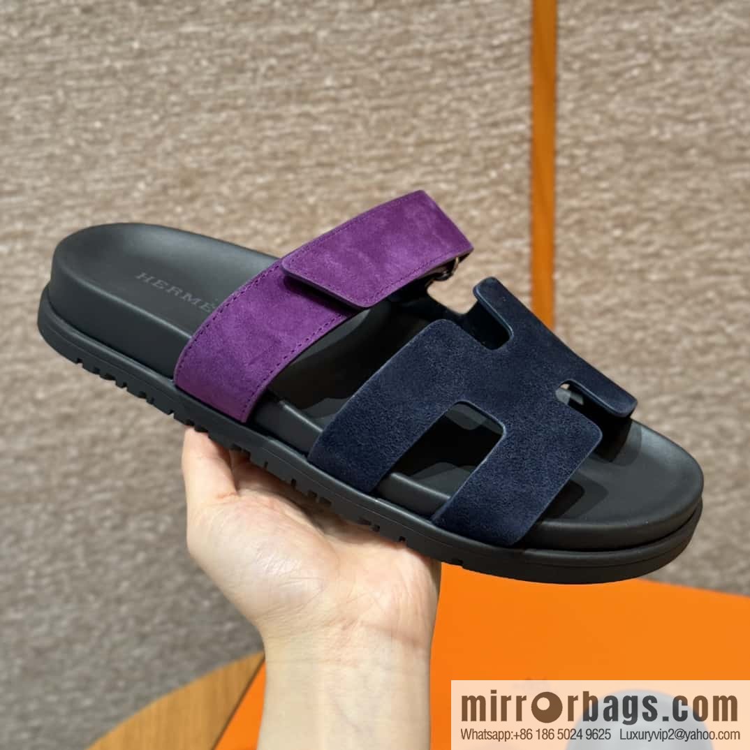 Hermès 225 CHYPRE SANDAL Shoes, Blue/Blue- Purple/Purple