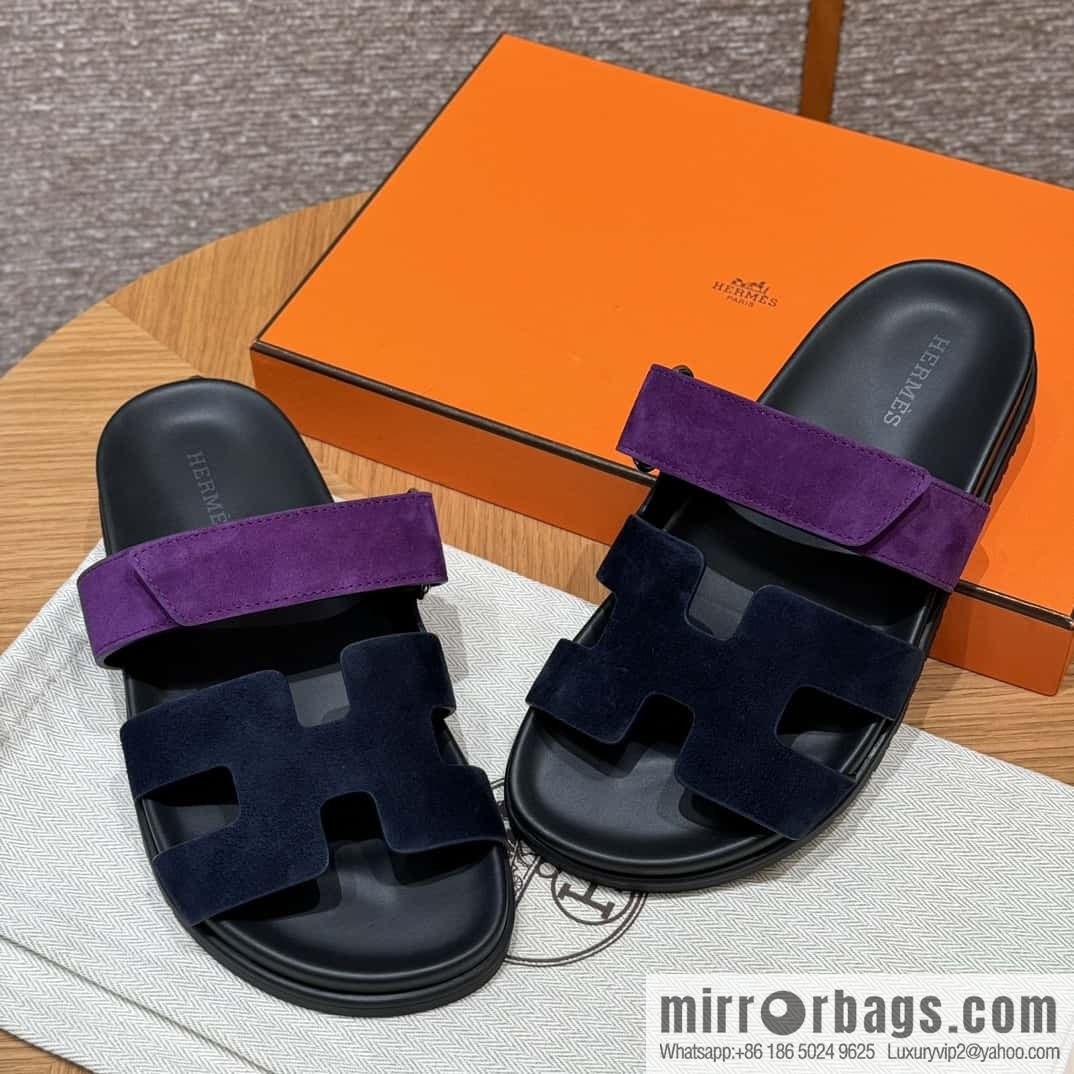 Hermès 225 CHYPRE SANDAL Shoes, Blue/Blue- Purple/Purple