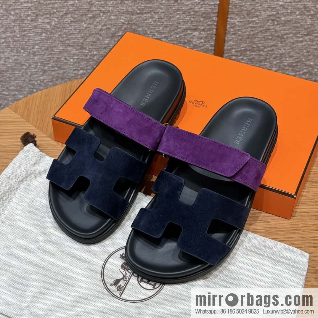 Hermès 225 CHYPRE SANDAL Shoes, Blue/Blue- Purple/Purple