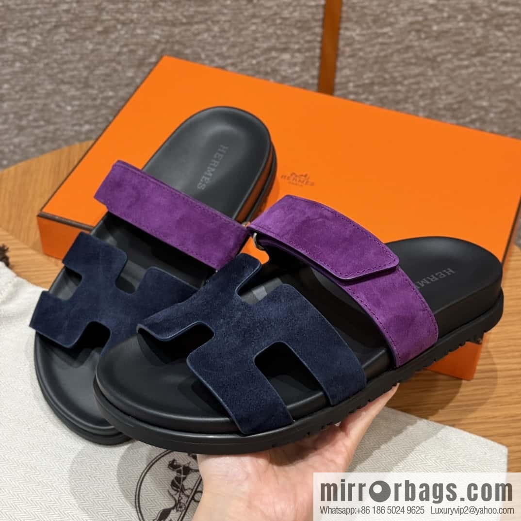 Hermès 225 CHYPRE SANDAL Shoes, Blue/Blue- Purple/Purple