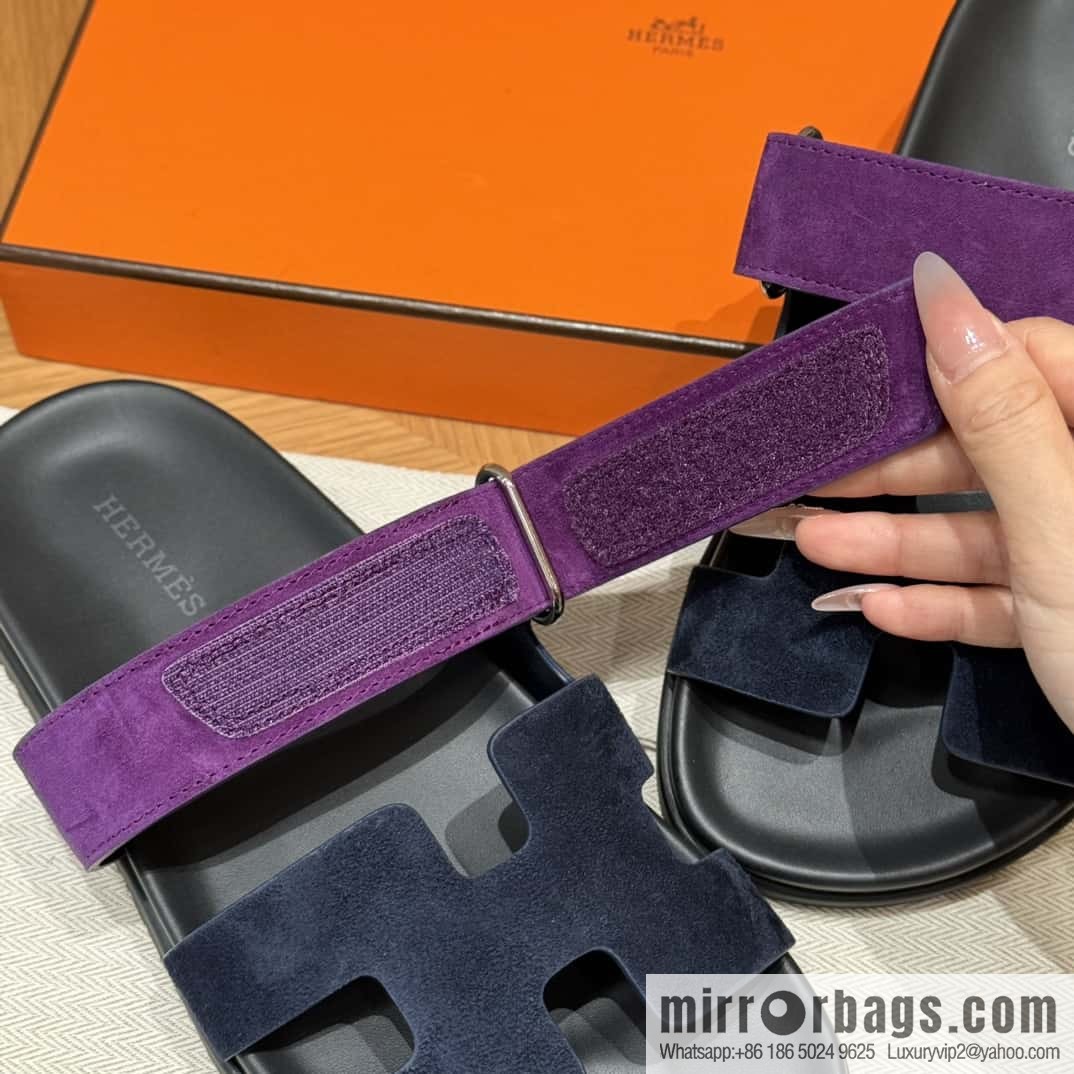 Hermès 225 CHYPRE SANDAL Shoes, Blue/Blue- Purple/Purple