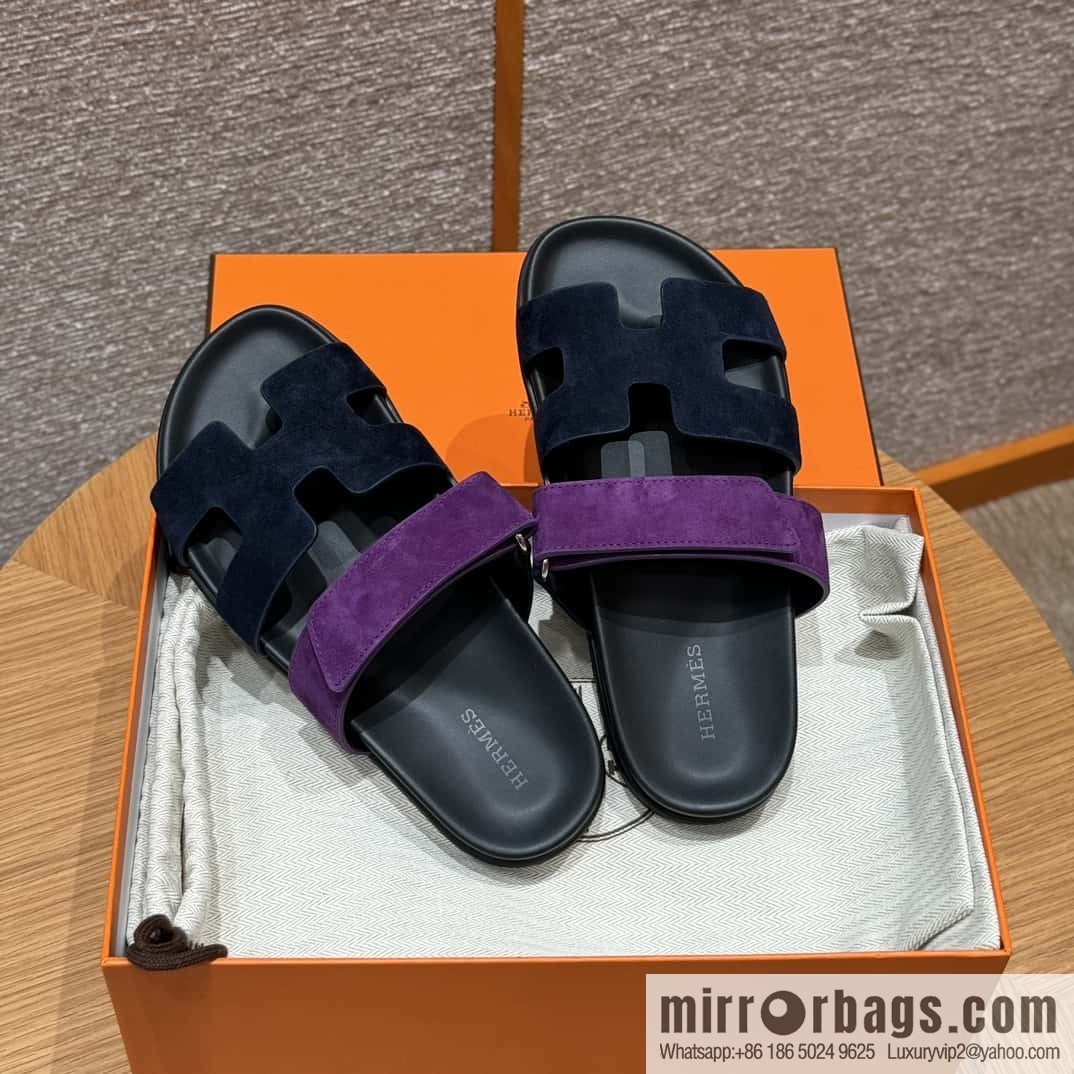 Hermès 225 CHYPRE SANDAL Shoes, Blue/Blue- Purple/Purple