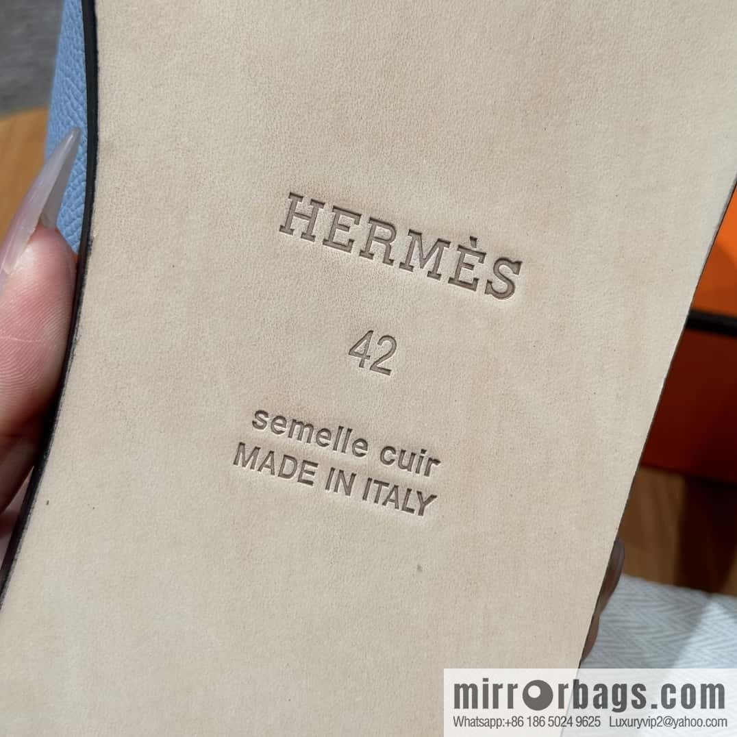 Hermès 182 Men's slippers Candy Blue/7N/Celeste