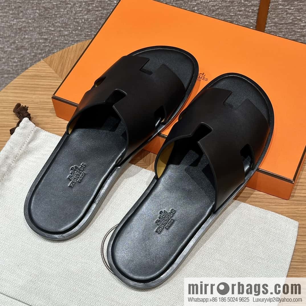 Hermès 182 Men's slippers Black/89/Black