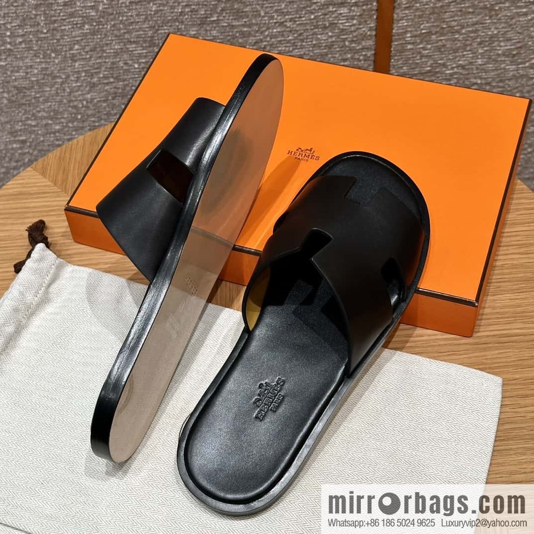 Hermès 182 Men's slippers Black/89/Black