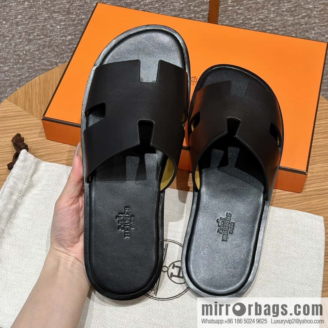 Hermès 182 Men's slippers Black/89/Black