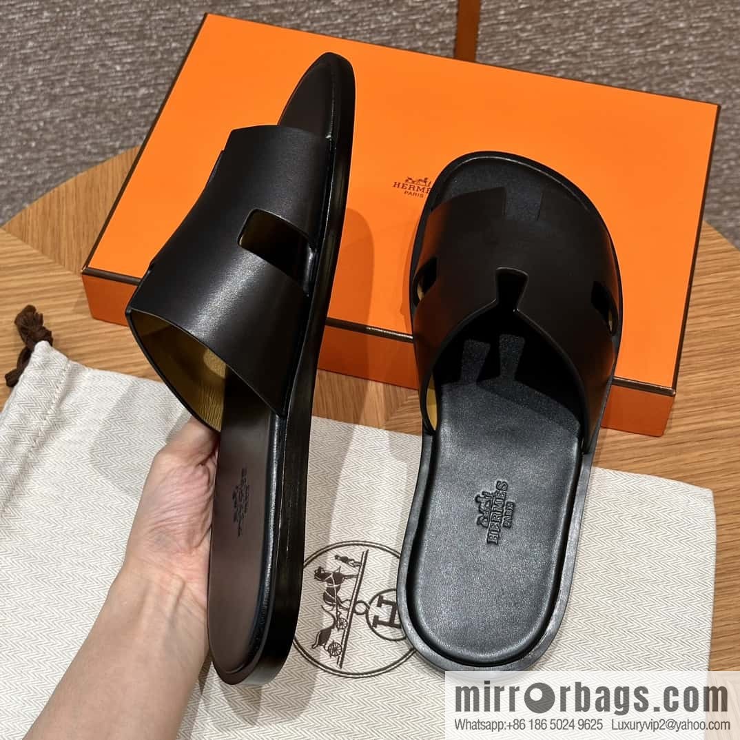Hermès 182 Men's slippers Black/89/Black