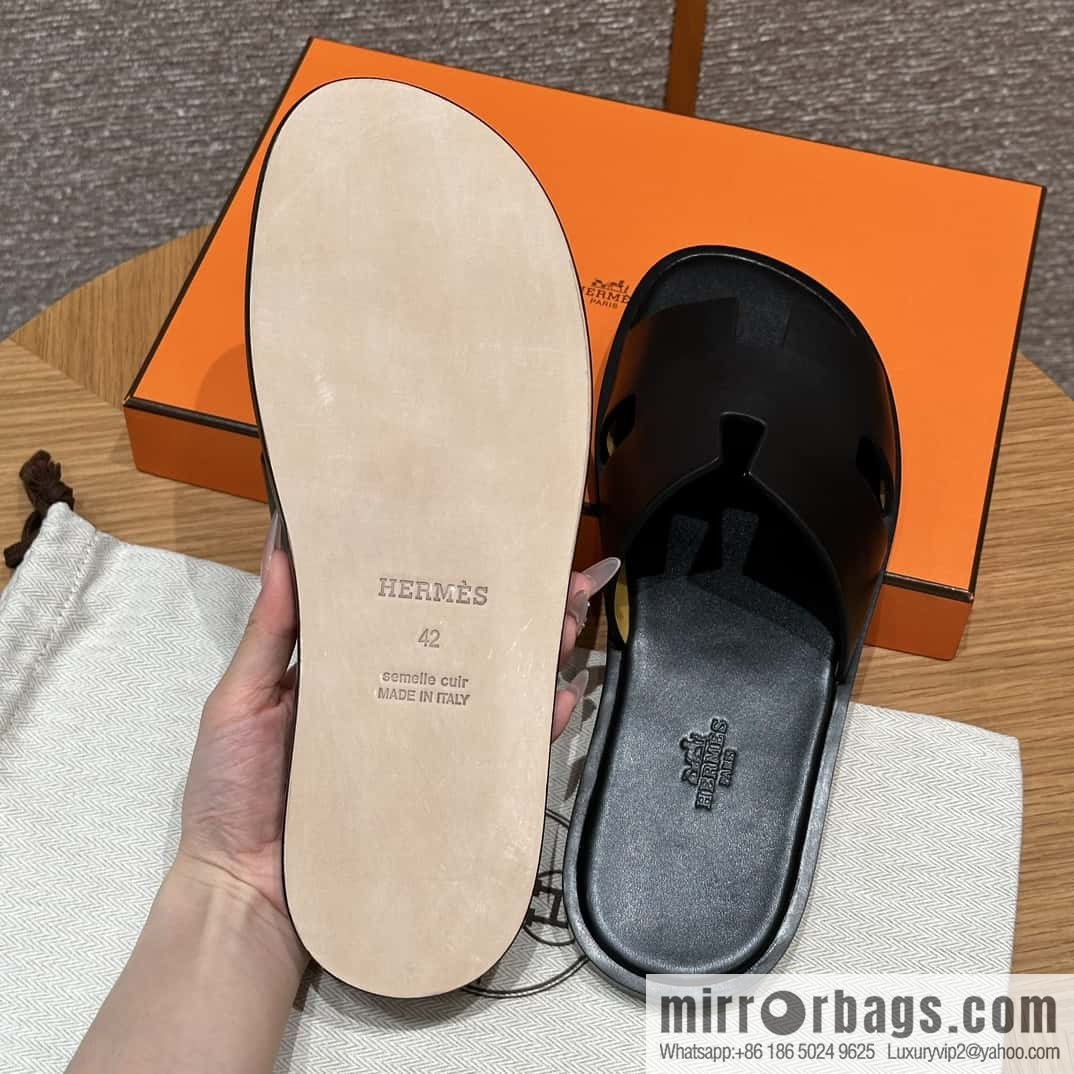 Hermès 182 Men's slippers Black/89/Black