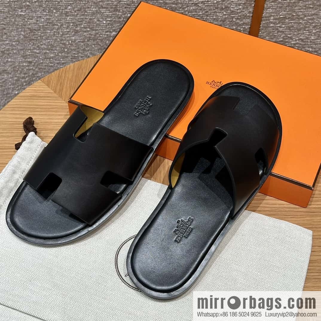 Hermès 182 Men's slippers Black/89/Black