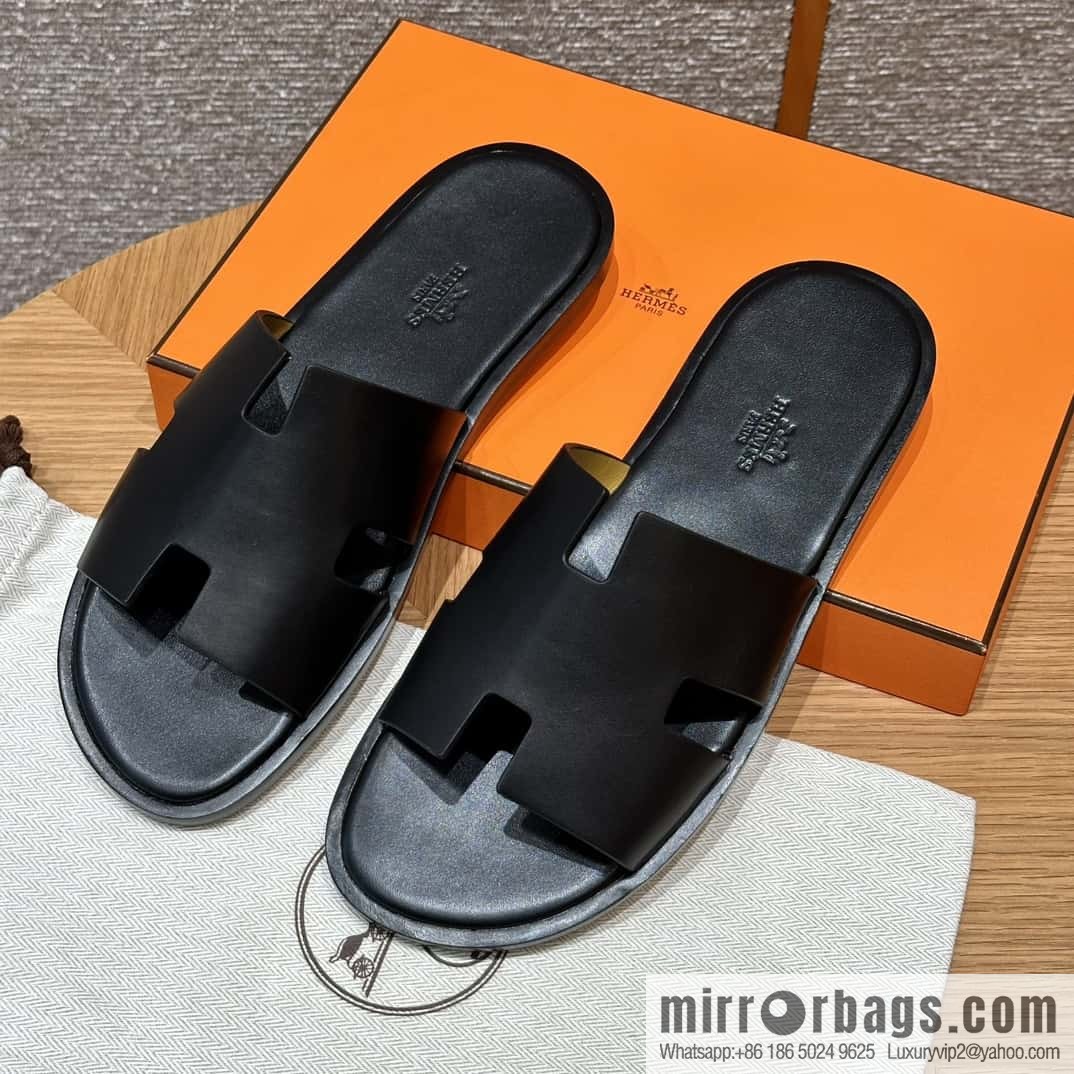 Hermès 182 Men's slippers Black/89/Black