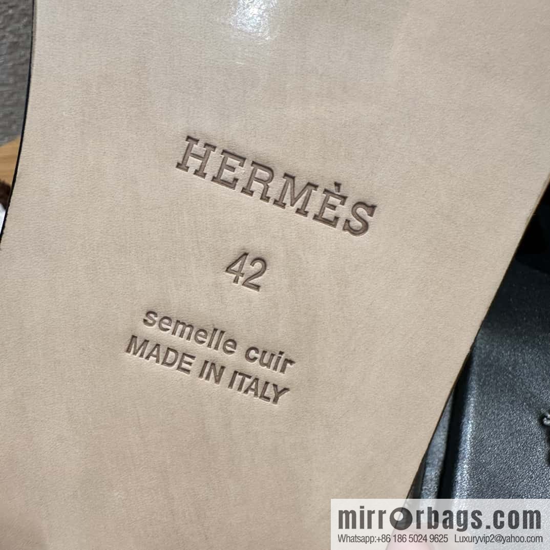 Hermès 182 Men's slippers Black/89/Black
