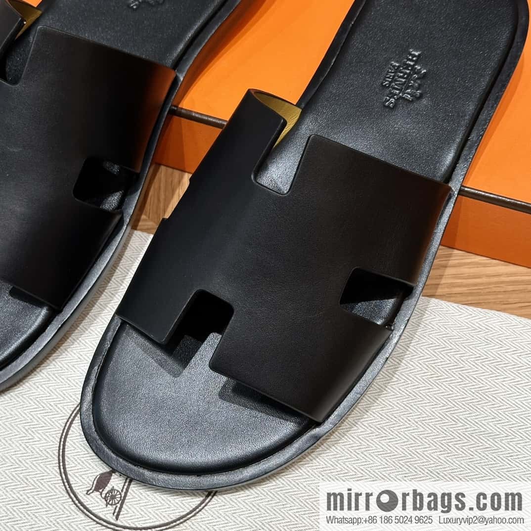 Hermès 182 Men's slippers Black/89/Black
