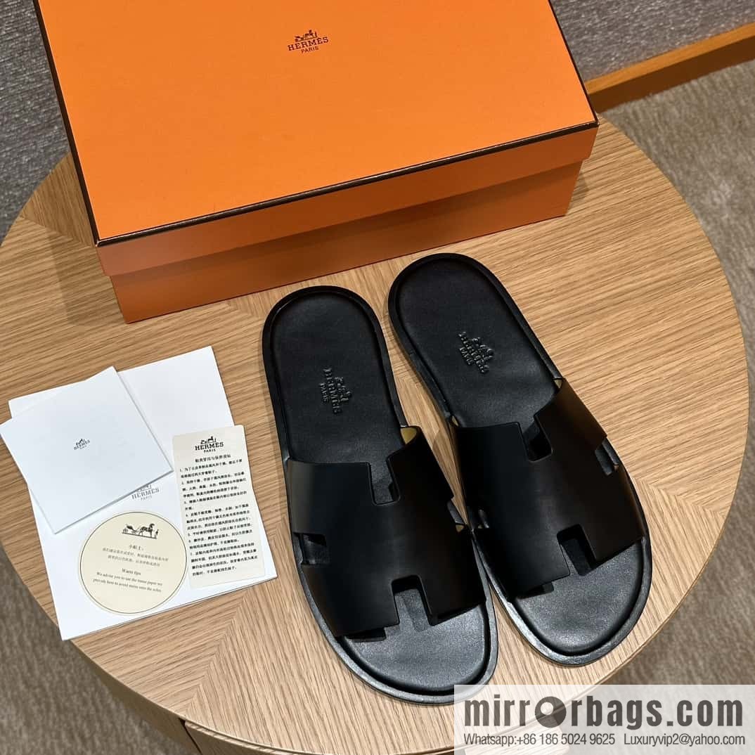 Hermès 182 Men's slippers Black/89/Black