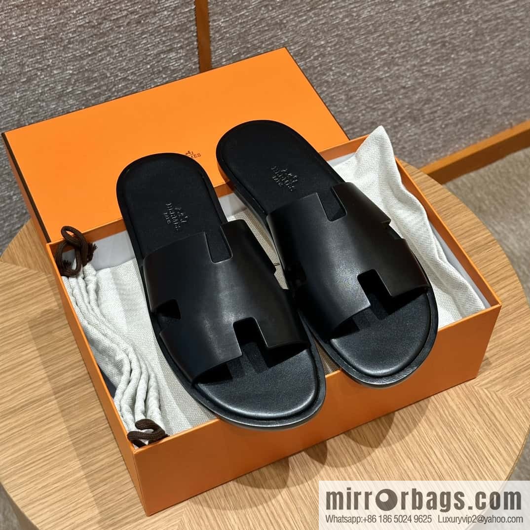 Hermès 182 Men's slippers Black/89/Black
