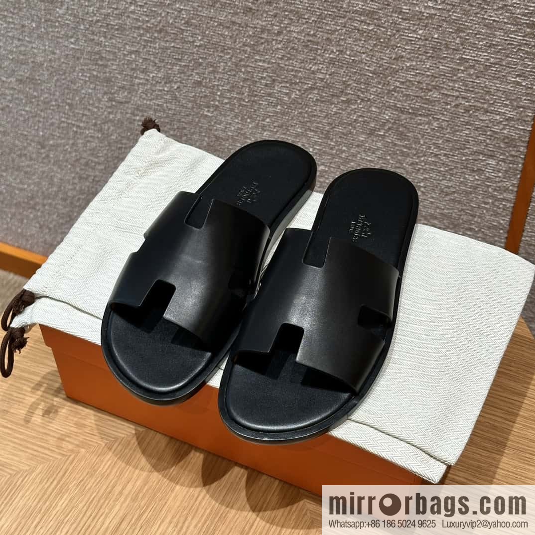 Hermès 182 Men's slippers Black/89/Black