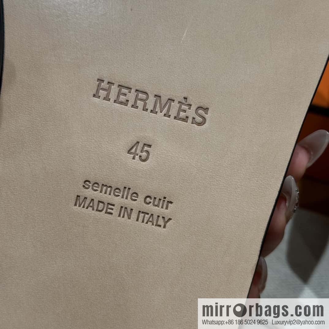 Hermès 182 Men's slippers Black/89/Black alligator/alligator🐊