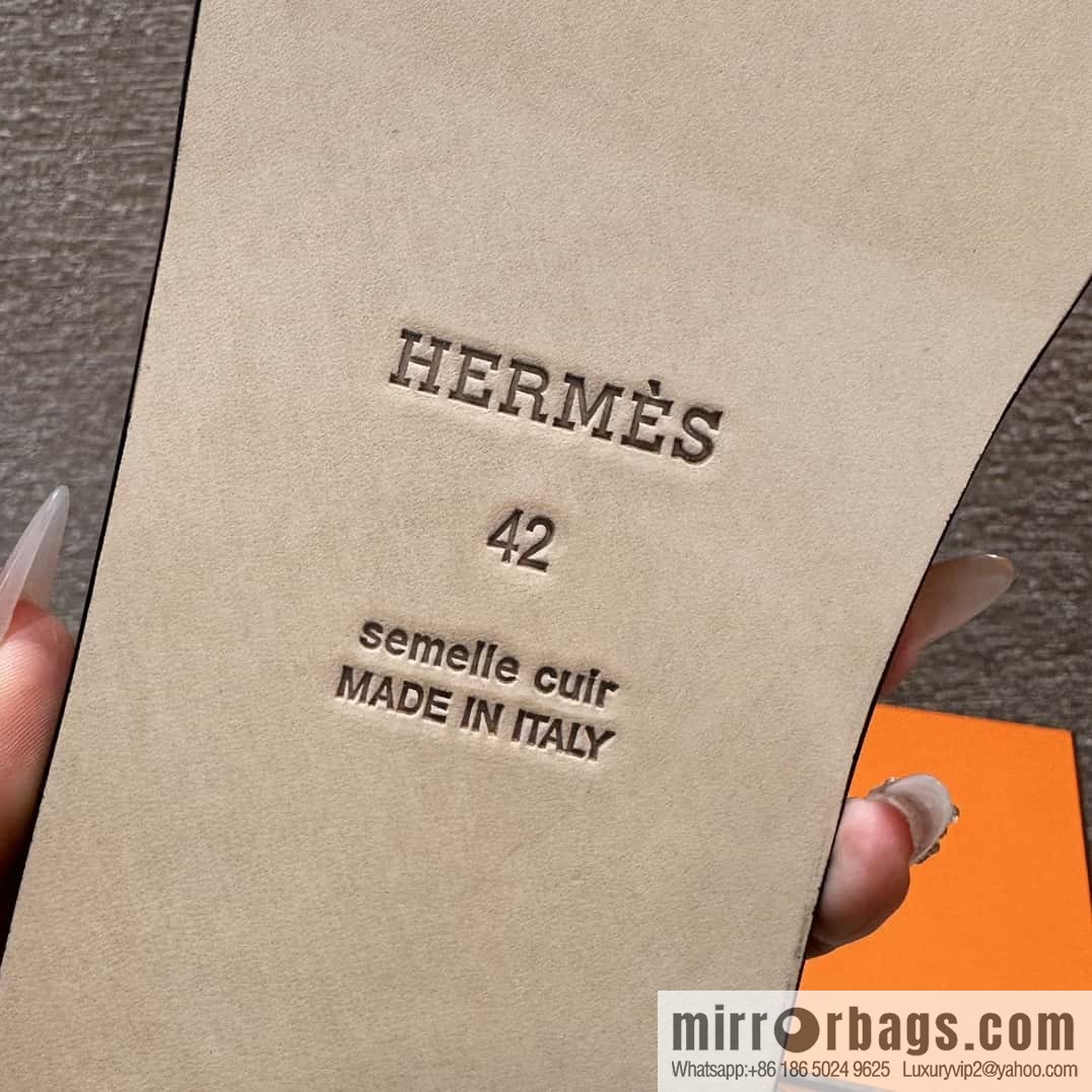 Hermès 182 Men's slippers Lizard primary color /Himalaya🦎