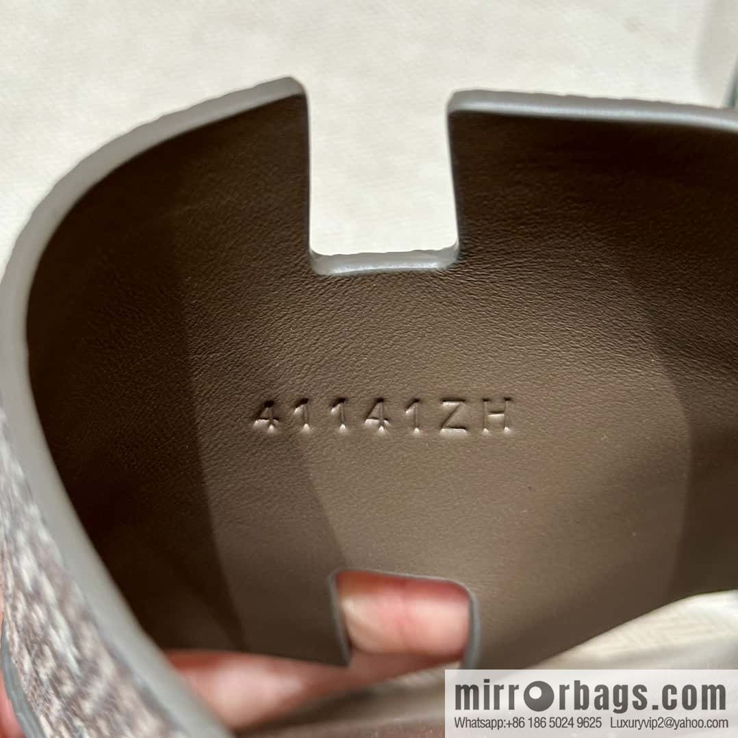 Hermès 182 Men's slippers Lizard primary color /Himalaya🦎