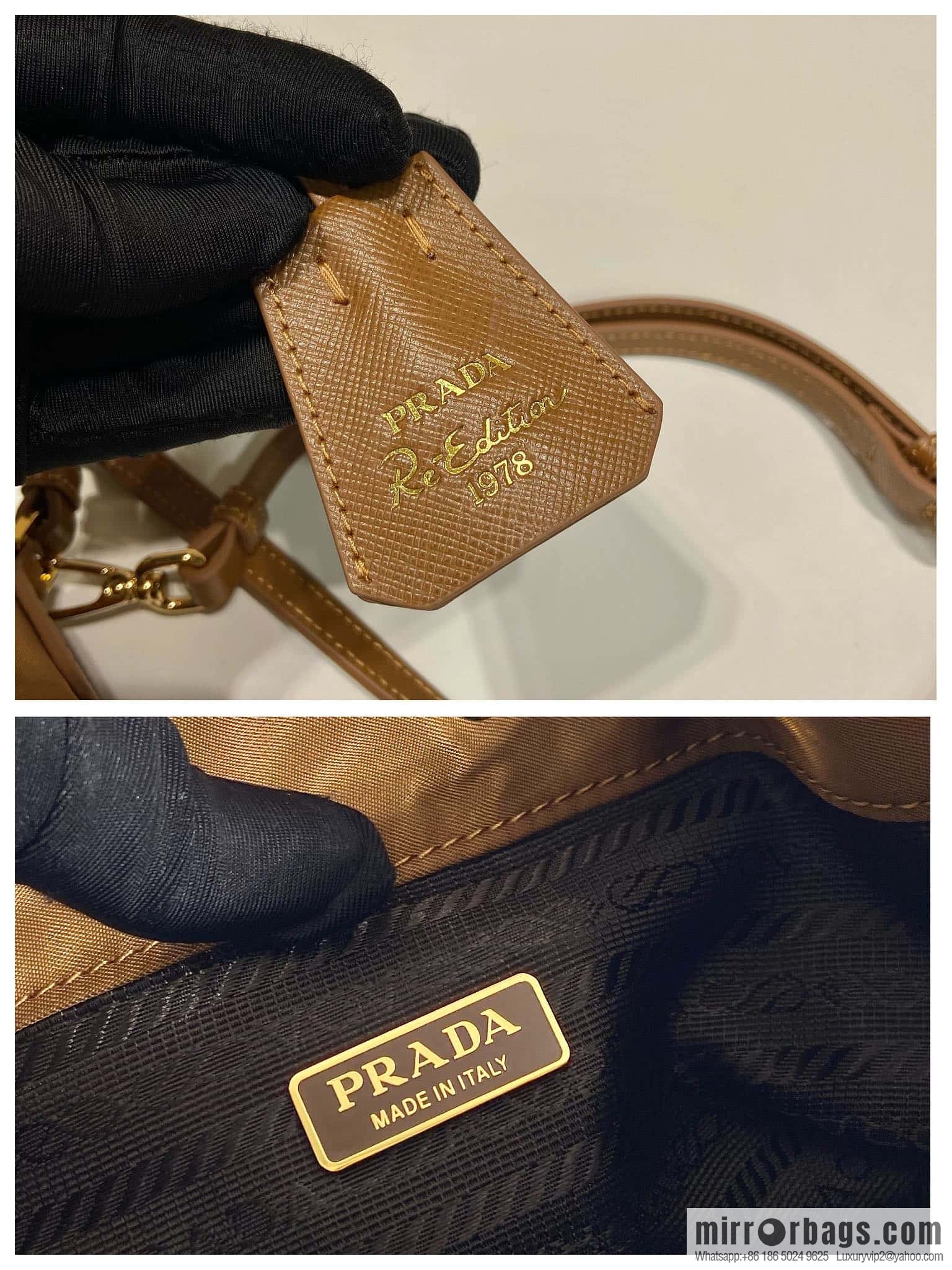 PRADA 🎉 new bucket bag 🎉 1BE067 upgraded version, brown