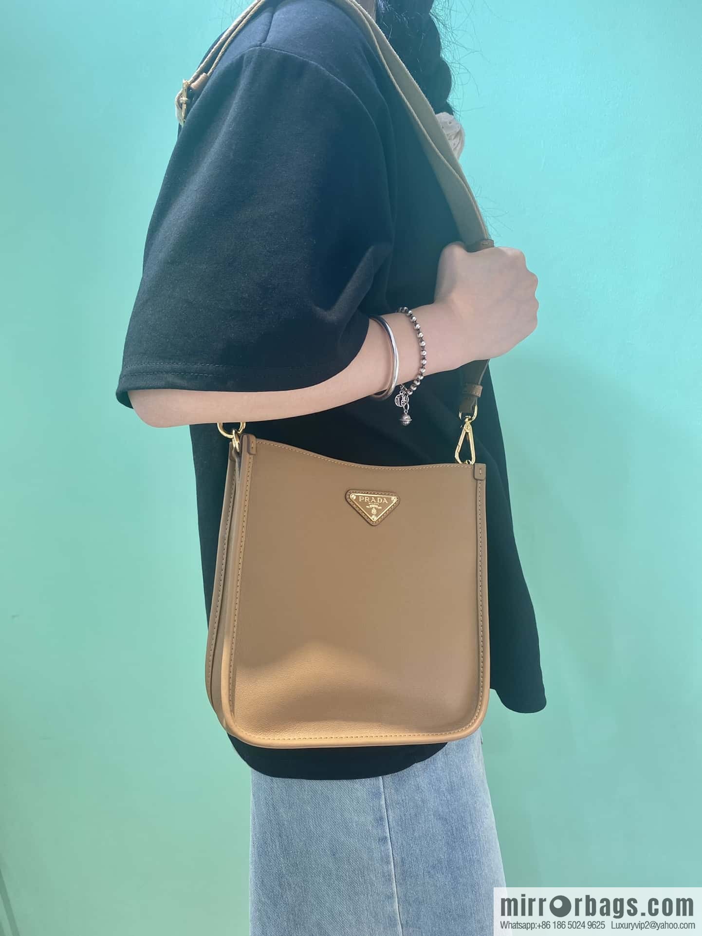 PRADA 👏 new shoulder strap bag 👏 1B H220 🎉 tote bag, brown