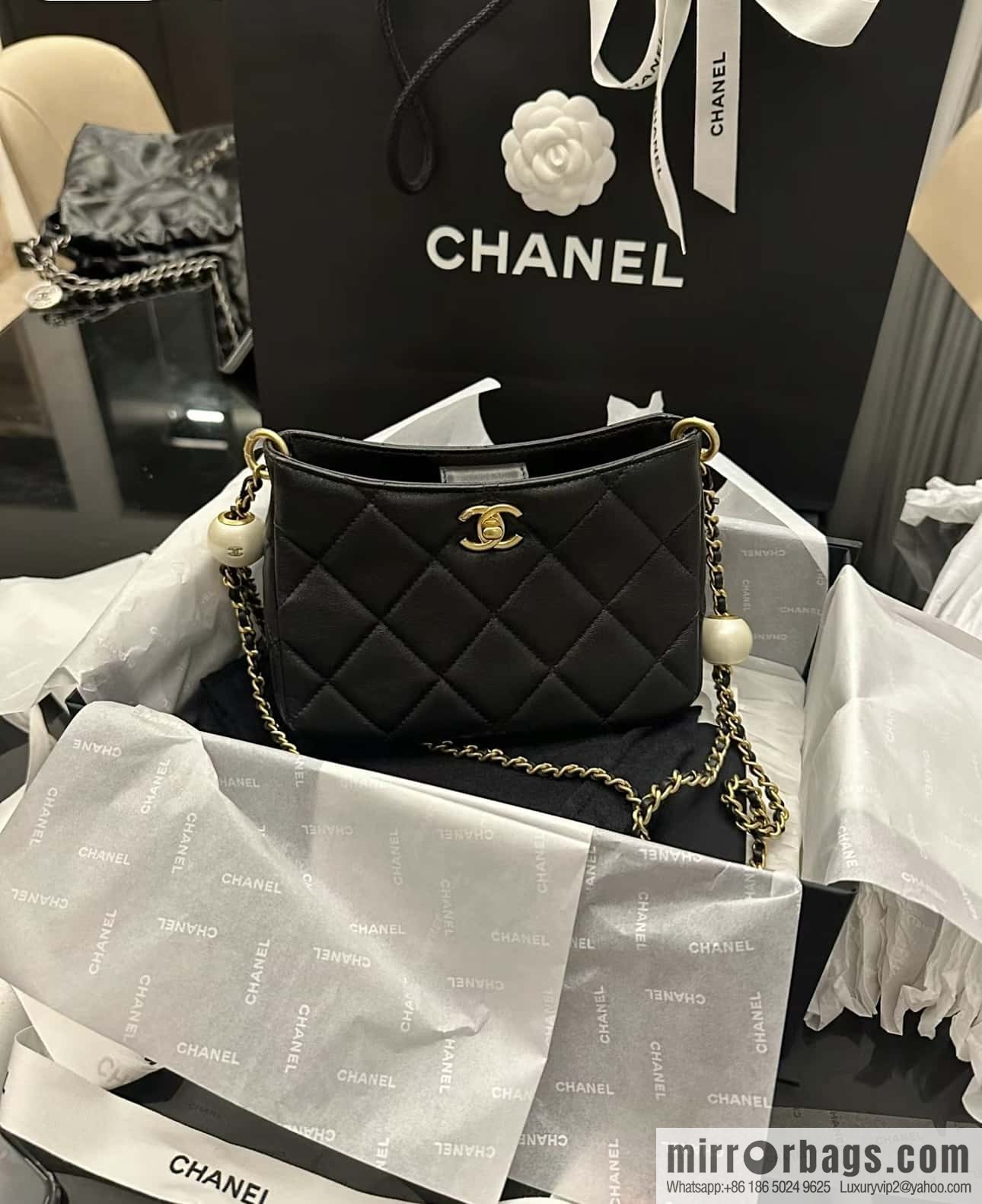 CHANEL 24S Spring/Summer Double Pearl Tangyuan Hobo AS4859