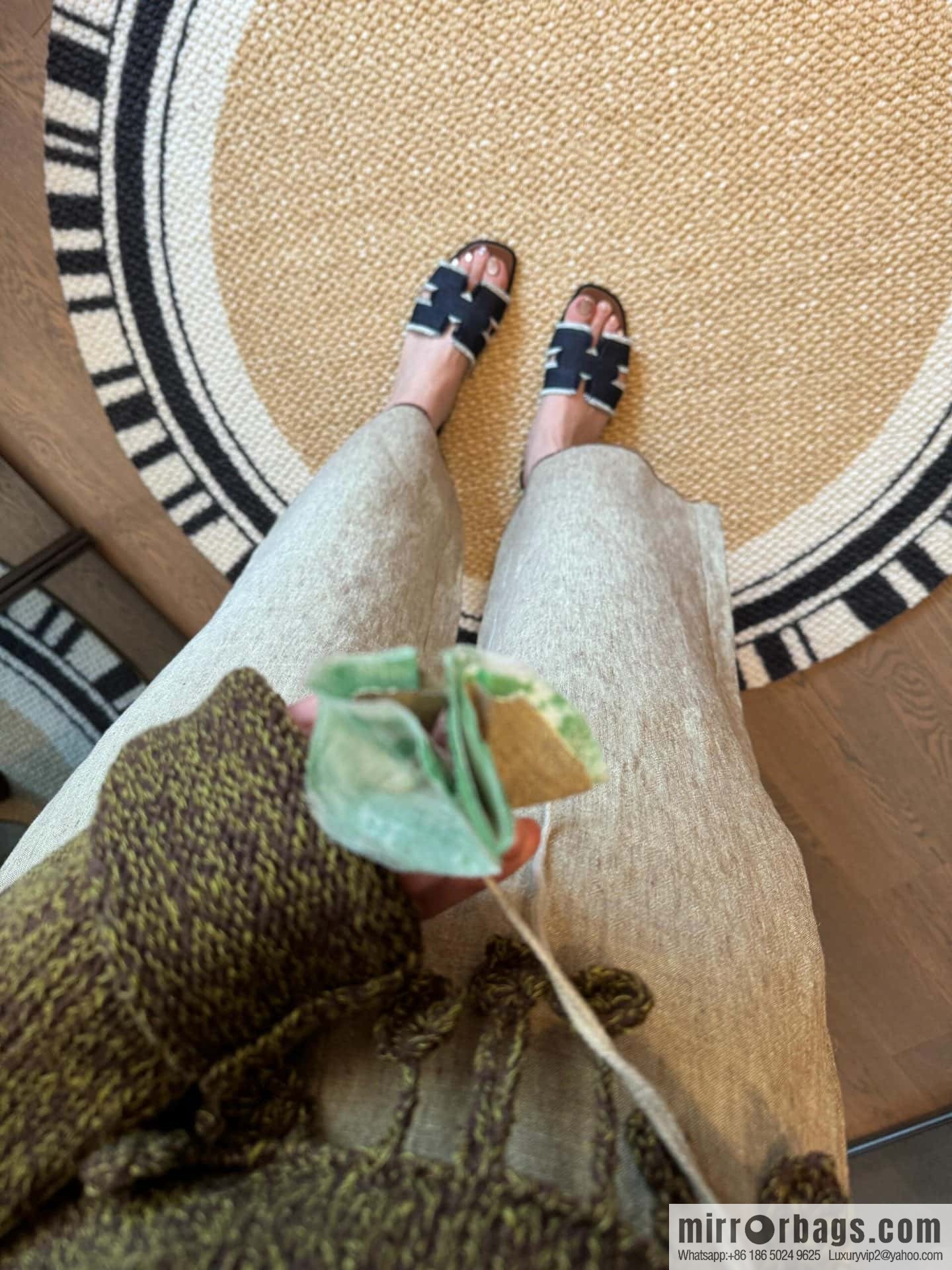 The latest denim tassel slippers from Hermès