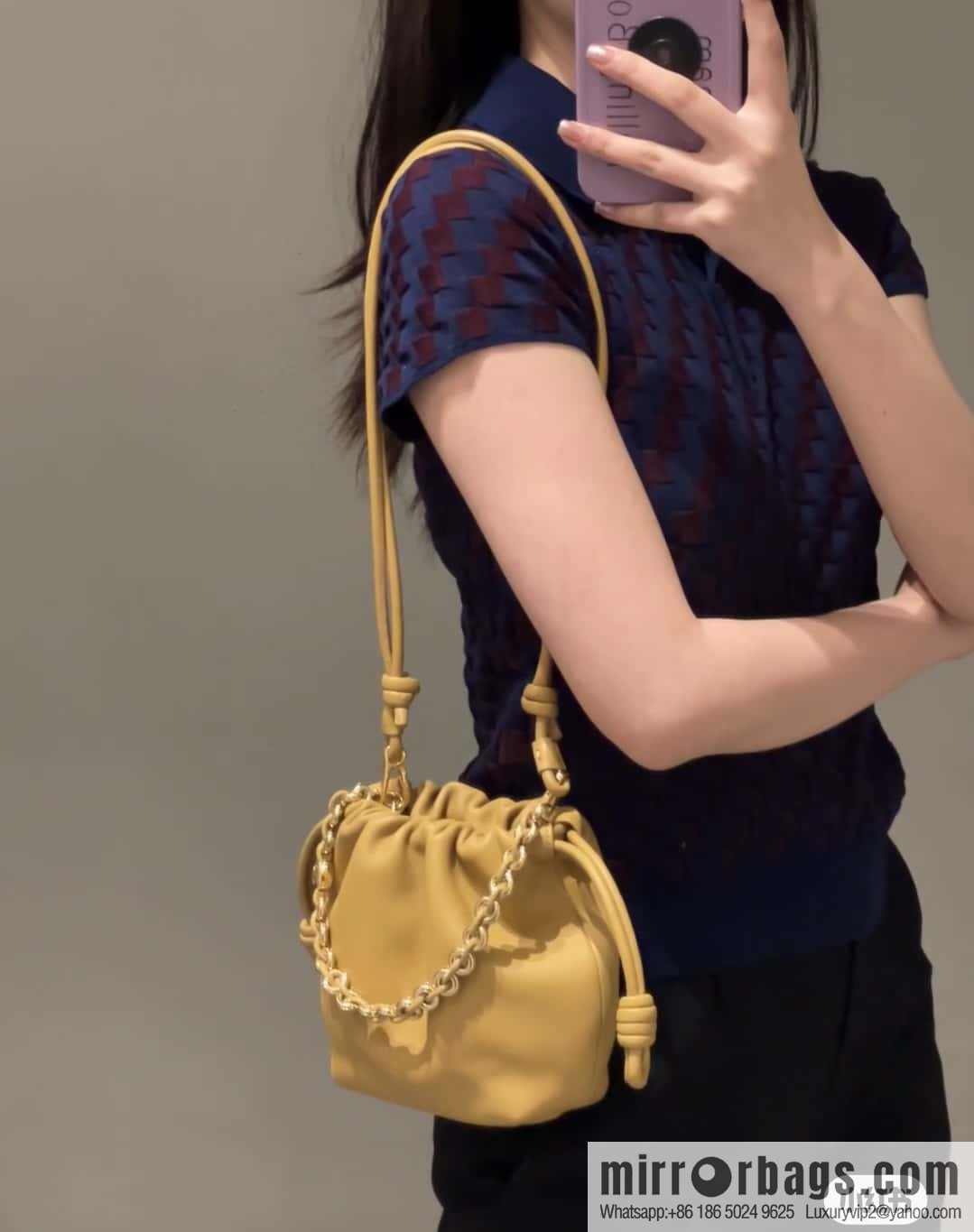 LOEWE Flamenco Purse Bag 0704 Yellow 23cm