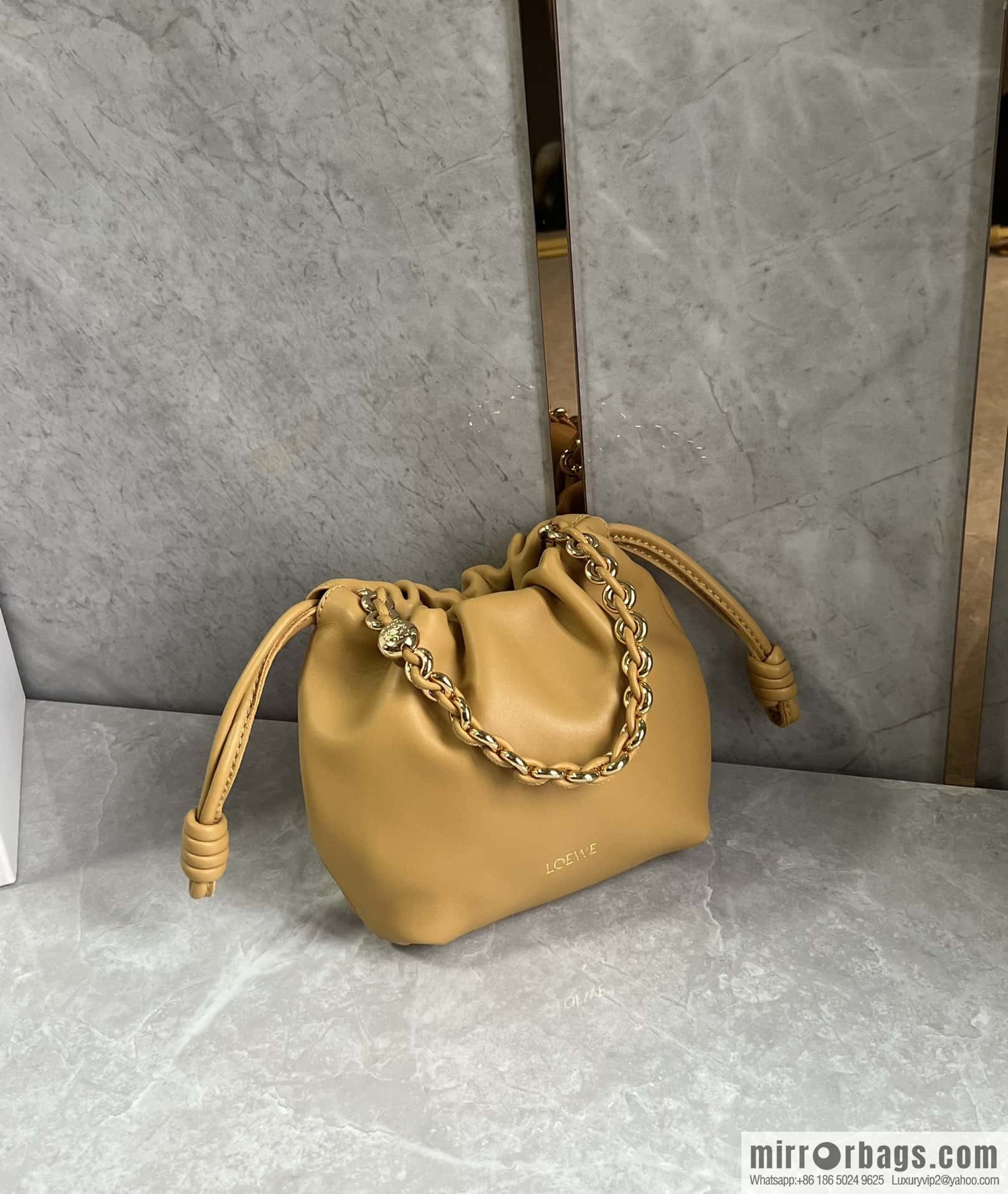LOEWE Flamenco Purse Bag 0704 Yellow 23cm