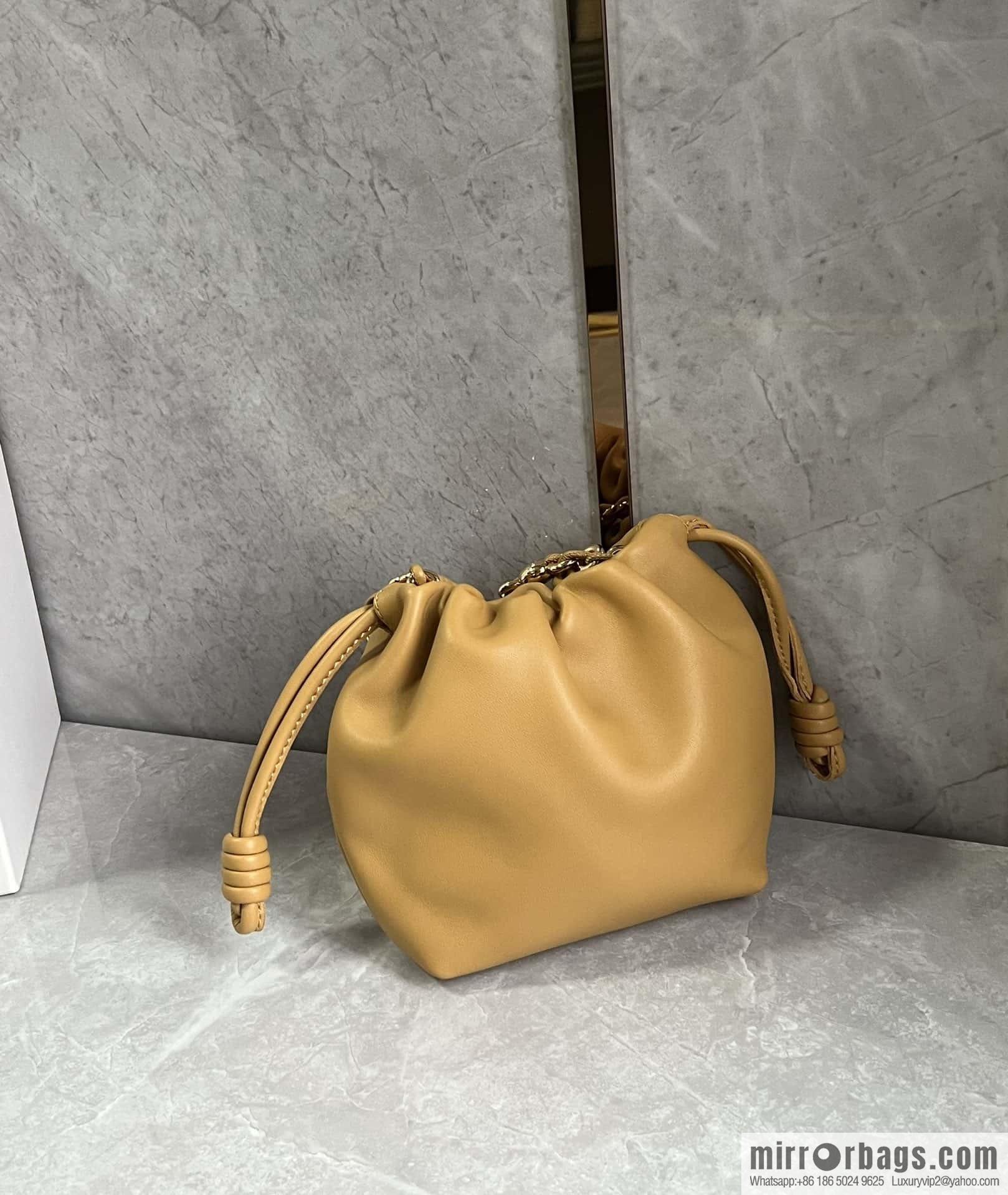 LOEWE Flamenco Purse Bag 0704 Yellow 23cm