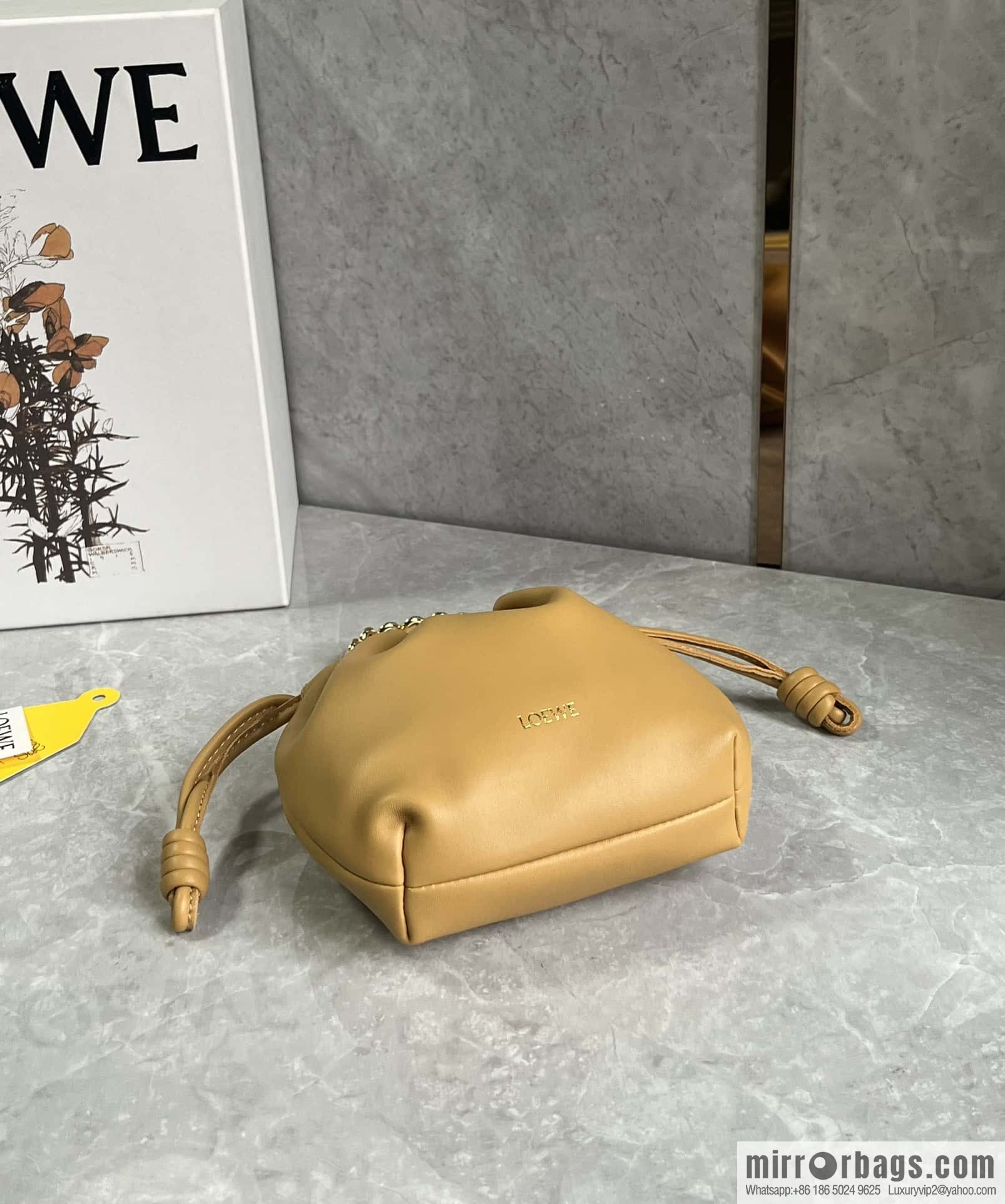 LOEWE Flamenco Purse Bag 0704 Yellow 23cm