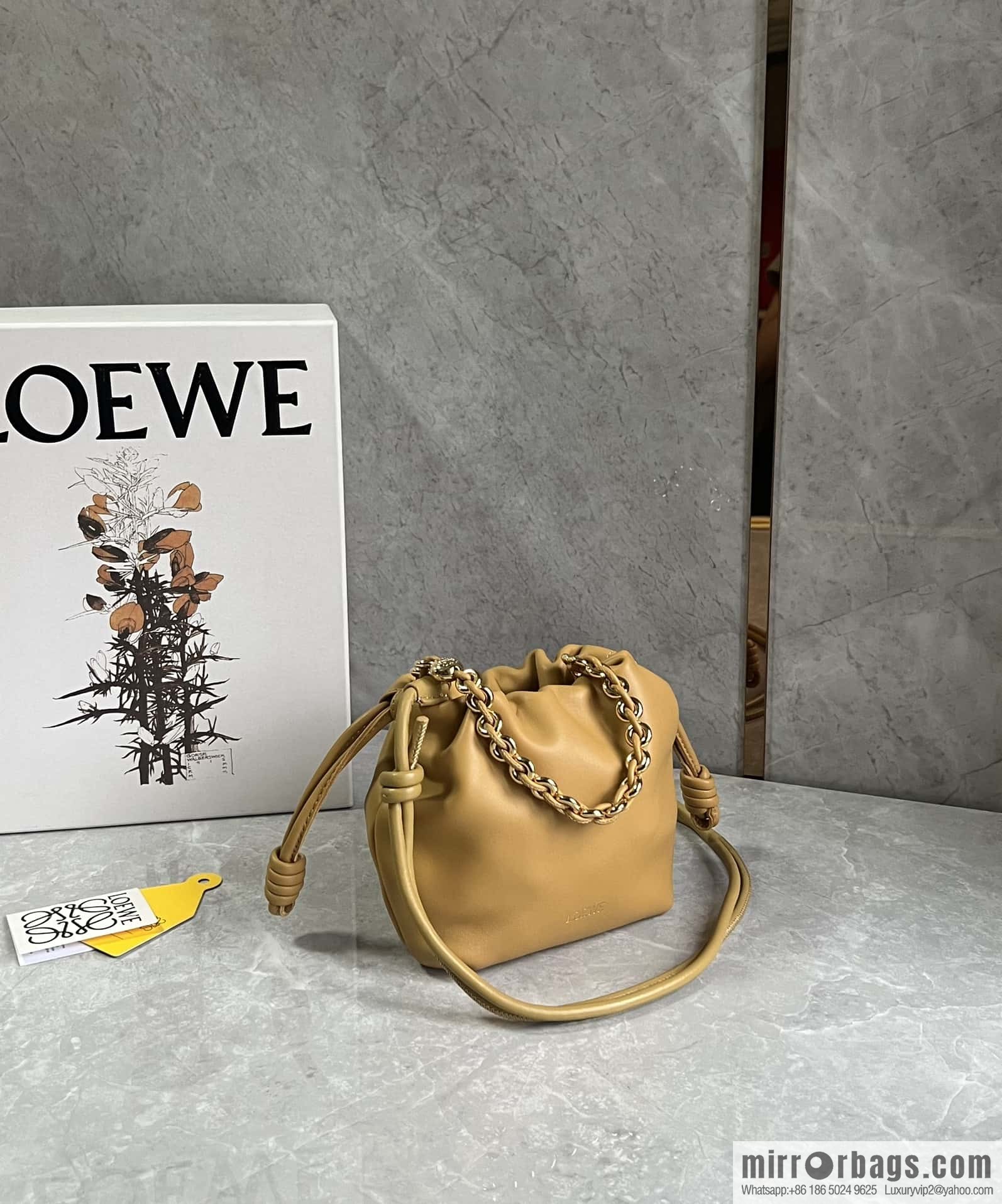 LOEWE Flamenco Purse Bag 0704 Yellow 23cm