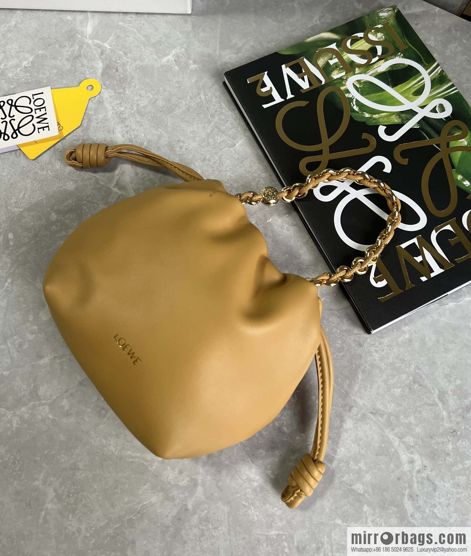 LOEWE Flamenco Purse Bag 0704 Yellow 23cm