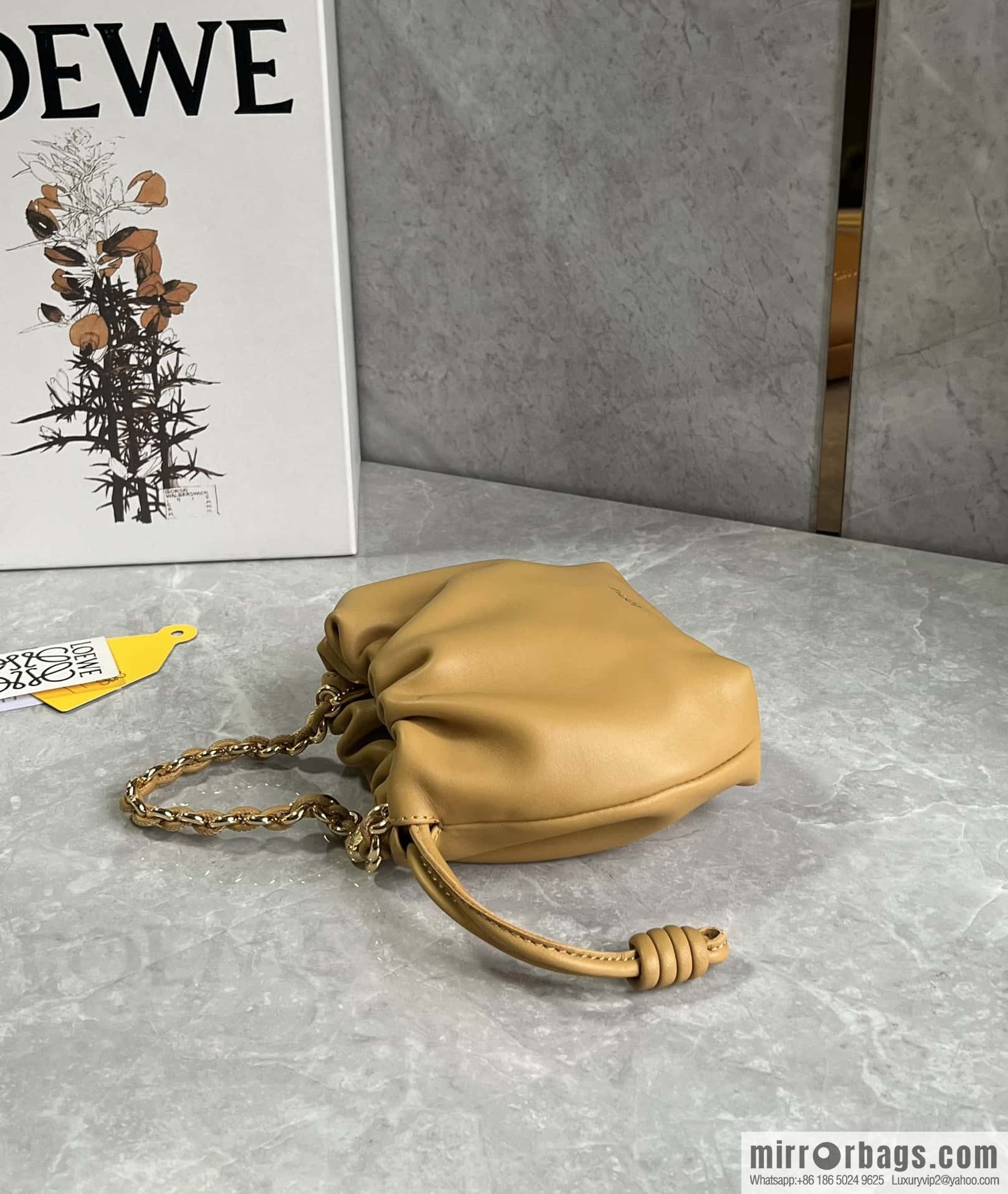 LOEWE Flamenco Purse Bag 0704 Yellow 23cm