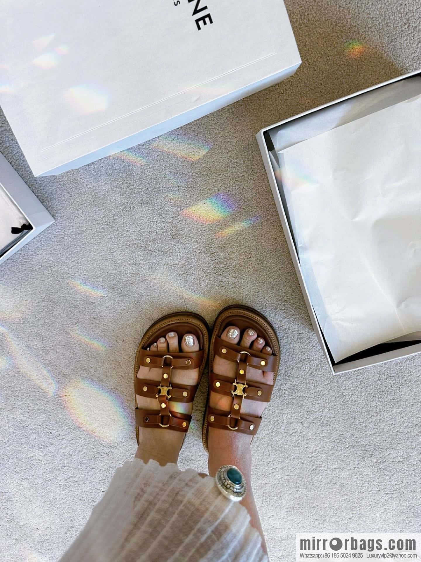 CELINE Roman Arc de Triomphe Platform Sandals