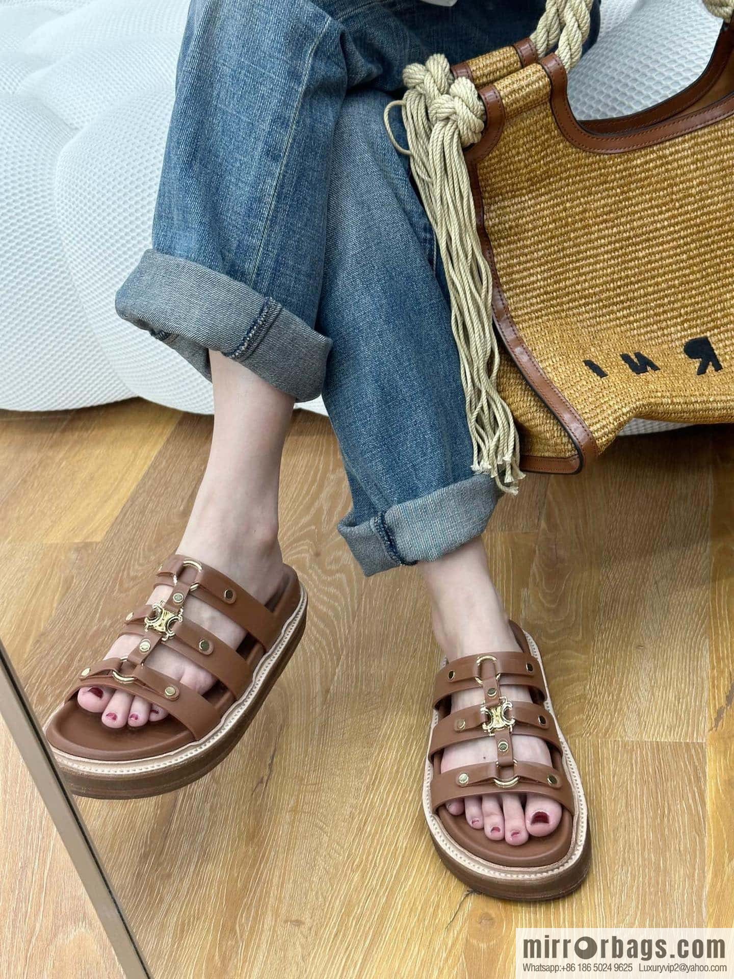 CELINE Roman Arc de Triomphe Platform Sandals
