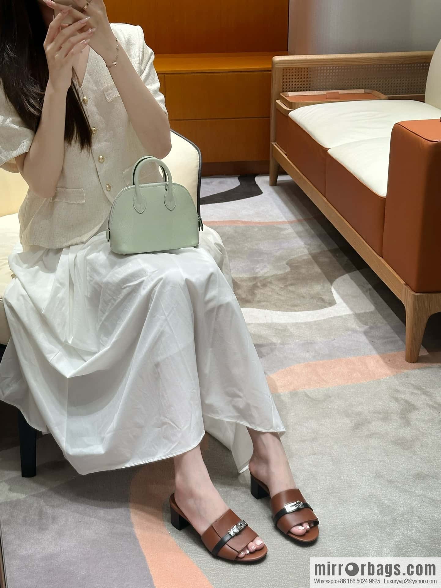 Hermès 187 Gigi Kelly High Heels, Flat Weave/Swift Saddle Red/OG/Rouge Sellier/Black/89/Black